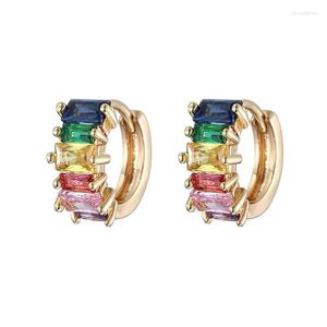 Hoop oorbellen zirkoon clip-on huggie dames charm earring sieraden accessoires voor valentijn jubileumcadeau