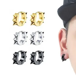 Boucles d'oreilles de la mode Hoop 1Pair Punk Style en acier inoxydable Créatif Spike Rivet Oreille pour femmes Accessoires de bijoux pour hommes