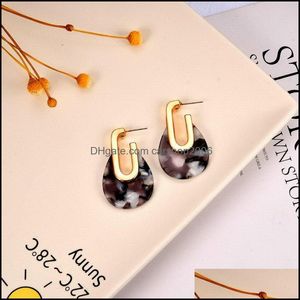 Hoop Hie Boucles d'oreilles Bijoux Mode Résine Acétate Teardrop Femmes Chunky Déclaration Designer En Gros Drop Livraison 2021 Yti3F