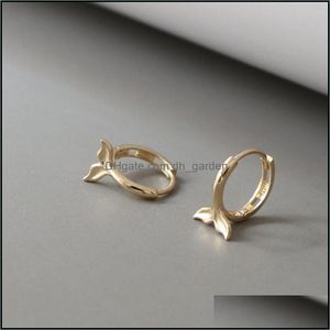 Hoop Hie boucles d'oreilles bijoux véritable 925 Sterling Sier sirène queue petit pour femmes filles livraison directe 2021 9Hkjf