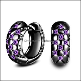 Hoop Hie Earrings sieraden Sier Black Fashion Crystal Pearl For Women Girl Wedding Party Groothandel - Drop Delivery 2021 VPUV7