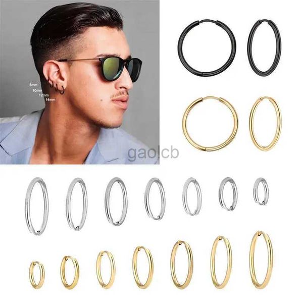 Hoop Huggie 1 paire de petits bouchons d'oreilles en acier inoxydable pour hommes/femmes, bouchons d'oreilles perforés Katilag, bouchons d'oreilles anti-allergiques à anneau fin simple 24326