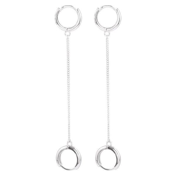 Hoop Huggie 1 pièces/1 paire de boucles d'oreilles doubles adaptées aux femmes et aux hommes 925 petite chaîne percée