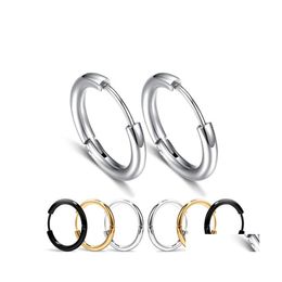 Hoop Huggie 1 pieza mujer hombre acero inoxidable aros pequeños pendiente piercing oreja cartílago tragus simple círculo delgado antialérgico bu otmve