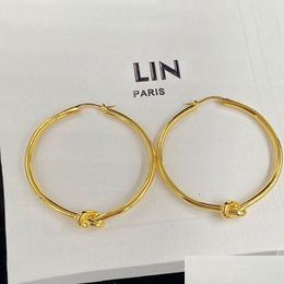 Hoop Huggie 2023 Designer Noeud Hoops Boucles d'oreilles Femmes Bijoux en or Luxe Hie Boucle d'oreille Classic Circle Jewlery Charm Boucles d'oreilles Stud Earing D Ot2DL