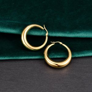 Hoop Huggie 25 mm/40 mm Titanium stalen oorbellen Classic Circle Round Earring For Women Christmas Party Wedding Gift