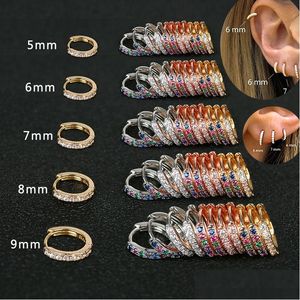 Hoop Huggie 2pcs arc-en-ciel petites boucles d'oreilles en acier inoxydable boucles d'oreilles fille minuscules anneaux cartilage petite hélice piercing tragus C Dhgarden Otgnk