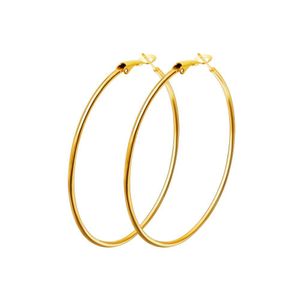 Hoop Huggie 40mm80 mm Big Earring Polishing overdreven oorlus gladde cirkel voor vrouw