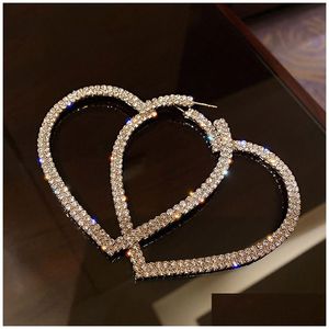 Hoop Huggie 8 Styles 925 aiguilles en argent diamant intégré boucles d'oreilles en or femmes grand amour coeur Hie boucle d'oreille mode coréenne tempérament P Dheol