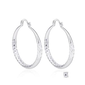 Hoop Huggie 925 Sterling Sier Big Earring Vrouwen dame 5 cm cirkel kwaliteit mode bruiloft mooi sieraden drop levering oorbellen ot7h8