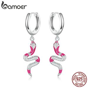 Hoop Huggie 925 Sterling Silver Délicat Serpent Boucles D'oreilles pour Femmes Serpent Pendentif Boucles D'oreilles De Mode Déclaration Bijoux Fête Cadeau 230614