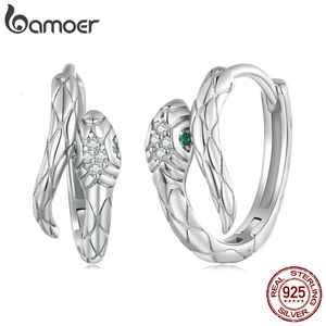 Hoop Huggie 925 Sterling Silver Exquis Serpent Boucles D'oreille Pave Réglage CZ pour Femmes Fête D'anniversaire Cadeau Fine Jewelry BSE818 230614