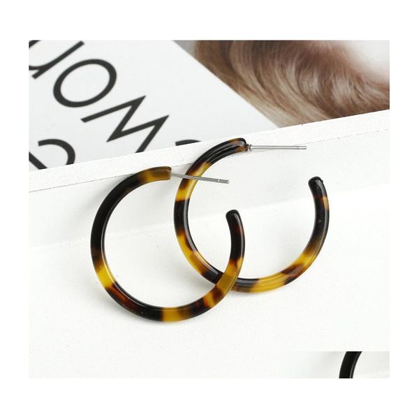 Hoop Huggie Résine Acrylique Ovale Boucles D'oreilles Pour Femmes Grande Boucle D'oreille Acétate Brincos Bijoux Mode Géométrie Cercle DH Drop Delive Dhuhy