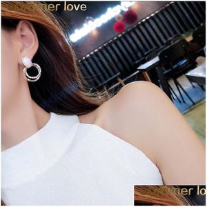 Hoop Huggie Arrivée Géométrique Strass Mtilayer Rond Boucle D'oreille Pour Les Femmes À La Mode Hoop Drop Bijoux Cadeau Drop Dhgarden DH15Q