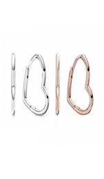 Hoop Huggie Asymétrical Heart Earring 100 925 Sterling Silver for Fashion Women Jewelry Gift 2211076209060