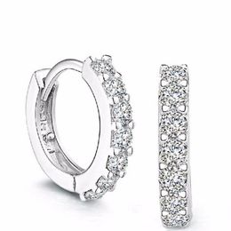 Hoepel huggie baby 925 zilver 10mm cirkel zirkoon kleine oorbel voor kind grils kind vrouw mooie aros lus huggies sieraden E024