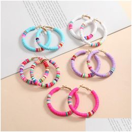 Hoop Huggie Bohème Polymère Argile Perles Boucles D'oreilles Pour Les Femmes À La Main Doux Y Dangle Femelle Déclaration Bijoux Drop Delivery Dhzvh