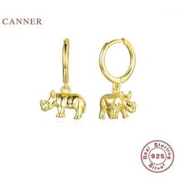 Hoop Huggie CANNER INS vent Animal rhinocéros boucles d'oreilles cerceaux 925 en argent Sterling pour les femmes bijoux à la mode boucle d'oreille Brincos1274W6114512