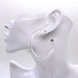 Boucles d'oreilles Huggie classiques coréennes en acrylique pour femmes, rose, marron, vert, clair, géométrique, demi-cercle, bijoux, vente en gros, Kirs22
