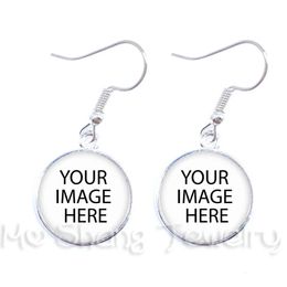 Hoop Huggie CUSTOM PO Drop Boucles d'oreilles Boucles d'oreilles personnalisées Po de votre bébé enfant maman papa grand-parent aimé cadeau pour membre de la famille 231202