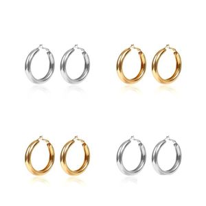 Hoop Huggie Design Vintage koperen oorbellen voor vrouwen Punk Jewelry Gold Metal Circle Hiphop Earring 81 R2 Drop Delivery Otiuz