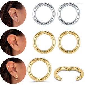 Hoop Huggie Ear Clip on Earring Non Piercing Gold Ploated Earrings Cuff Round Small Circle Sieraden Trendyhoop ODET22