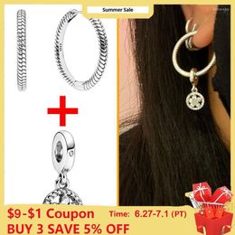 Hoop Huggie Earrings 925 Sterling Silver Round bijpassende hangerserie Diy For Women Fashion Earring sieraden Gifthoop Kirs22