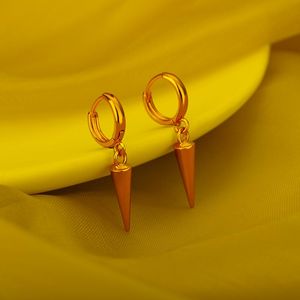 Hoop Huggie -oorbellen voor vrouwen Golden vergulde kegel