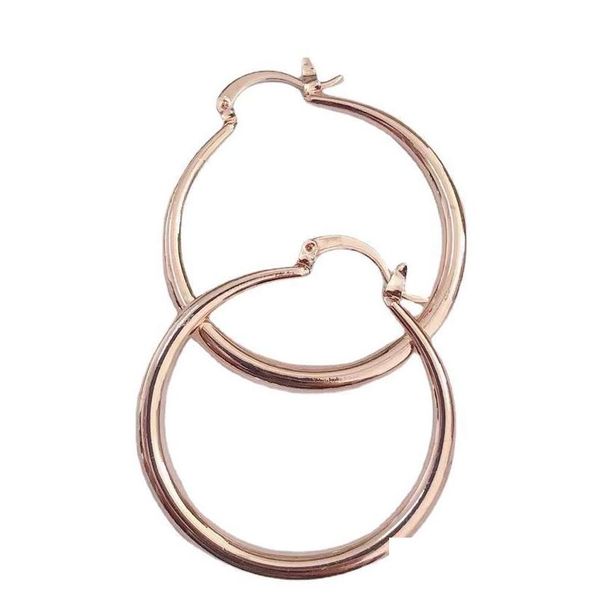 Hoop Huggie Boucles d'oreilles Hie Delysia King Femmes Tendance Simplicité Alliage Rond Fête d'anniversaire Surface Lisse Banquet Grace Jewelleryhoo Ote0D