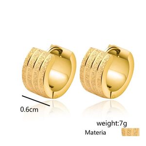 Boucles d'oreilles cerceau Huggie unisexe hommes oreille ronde goutte suspendue 925 Sterling Sier livraison bijoux Dhhig