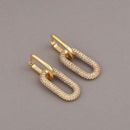 Hoop Huggie Exagération Géométrique Micro Pave Minuscule Boucles D'oreilles De Luxe Or Couleur Cuba Piercing Boucle D'oreille Pour Les Femmes Déclaration Bijoux 230306