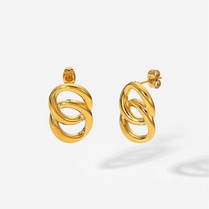 Hoop Huggie Fashion Circle Metal Gold Color Burgingen Geometrische Twist Drop Earring Statement Sieraden Gifthoop