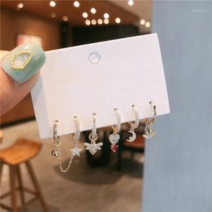 Hoop Huggie mode or abeille cheval étoile coeur boucles d'oreilles ensemble lune petit pour femmes filles coréen bijoux de mariage 20211