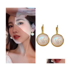 Hoop Huggie Fashion Jewelry Colorf Mermaid Hime Faux Pearl Earring Niche Design Ear Clip oorbellen Drop levering Dhynv