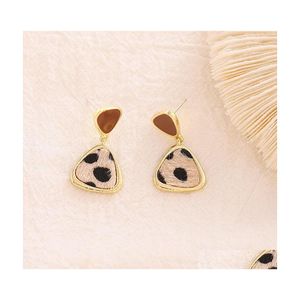 Hoop Huggie Bijoux De Mode S925 Sier Post Boucle D'oreille Pour Les Femmes Triangle Charme Léopard Conception Dangle Boucles D'oreilles Drop Delivery Dhxgm