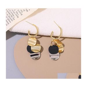 Hoop Huggie Joyería de moda S925 Sier Post Pendientes para mujer Pieza de metal Charm Tassel Dangle Stud Drop Delivery Dhm2W