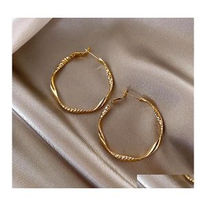 Hoop Huggie Bijoux De Mode S925 Sier Post Simple Géométrique Hoop Cercle Boucles D'oreilles Drop Delivery Dhcgi