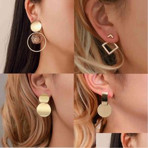 Hoop Huggie Fashion Round Dangle Drop Boucles d'oreilles coréennes Hie pour femmes géométriques Irregar Gold Boucle d'oreille Mariage 2021 Bijoux Dr Dhgarden Ot6Ea