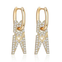 Hoop Huggie Geometric Square Korean Orees Orees Femmes Luxury Wedding CZ Jewelry Gold Silver Color inhabituel Bride GiftHoop268T