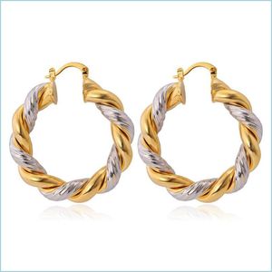 Hoop Huggie Gold Hoop oorbellen 18k goud/platina vergulde tweeklonige basketbalvrouwen voor vrouwelijke meisjes 598 K2 Drop Delivery 2021 Sieraden D DH6OP