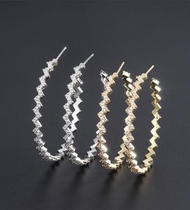 Hoop Huggie Gold White Copper Cubic Zirconia Geometrie Big Round Earrings Fashion For Women Jewelryhoop HuggieHoop5893606
