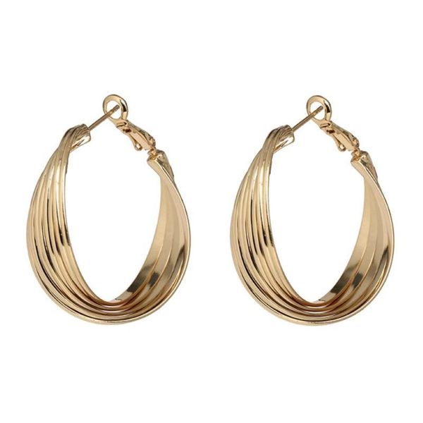 Cerceau Huggie doré grandes boucles d'oreilles rondes pour femmes anneaux d'oreille classiques motif de coquille cerceaux cadeau pour femmes bijoux fins entier 2021184e
