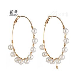 Hoop Huggie Hie Femmes Artificial Pearl Geometric Orets Boucles bijoux Cadeaux 3579 Q2 Drop Livraison Dhlrz