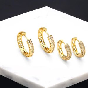 Hoop Huggie creux or cerceaux cristal boucles d'oreilles pour femmes cuivre zircone grand cercle plaqué bijoux cadeaux Ersa092Hoop