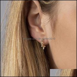 Hoop Huggie Hoop oorbellen Tiny Drop Ball Alloy Gold Sliver Earring Meisjes Temperament sieraden Gift 3 5HX Q2 Levering 2021 Dhseller2010 DHICB