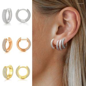 Hoop Huggie Iced Out Zirkon Earring For Women Hiphop Piercing Earlobe Accessories On Ear Dainty Fashion Sieraden Gift Groothandel OHE027HOOP