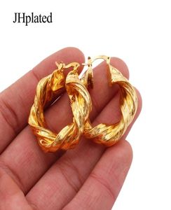 Hoop Huggie Luxury 24k Gold plaqué Hoops Pircing Boucles d'oreilles inhabituelles Bijoux Accessoires pour les femmes rondes Africain Bridal Oreing Bings PA5747718