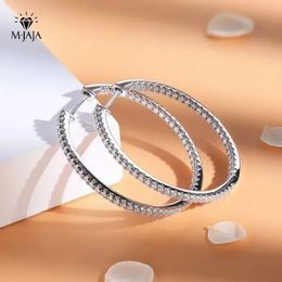 Hoop Huggie M-JAJA Boucles d'oreilles en diamant véritable Plaqué or blanc 18 carats Boucles d'oreilles en argent sterling 925 pour femmes D Couleur VVS1 Bijoux 231207