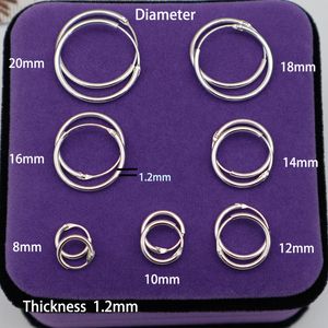 Hoop Huggie Medium 925 Sterling zilveren kleine oorbellen voor vrouwen Bone Buckle Round Circle S Rings Ings Sieraden 221119