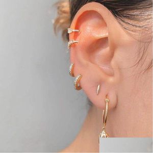 Hoop Huggie Mini Boucles d'oreilles pour femmes Men Cubic Zirconia Gold Minimaliste Color Ccute Bijoux Pendientes 5mm-1M Drop Livraison Otlxd